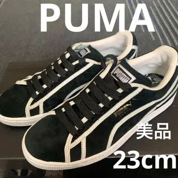 PUMA 블랙 스웨이드 스니커즈 23cm