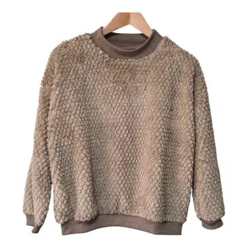 새상품 보송보송 상의 보아풍 긴팔 상의 베이지 120