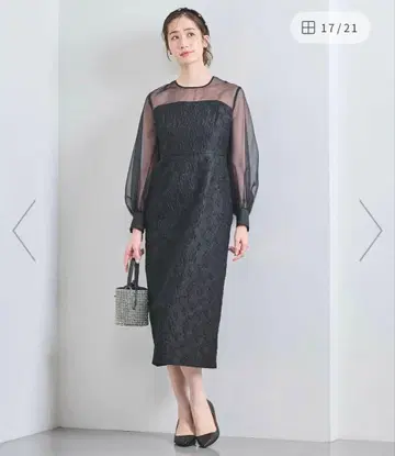 투톤 자카드 원피스 UNITED ARROWS 미사용 새상품