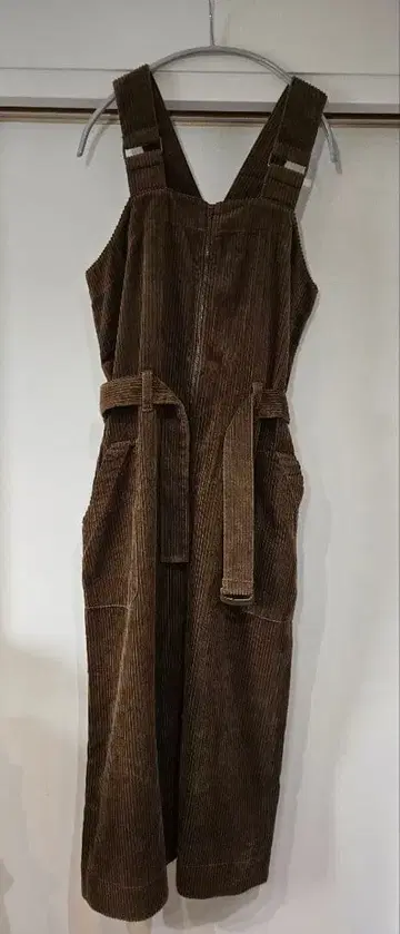 FIL DE FER 오버롤 스커트 카키