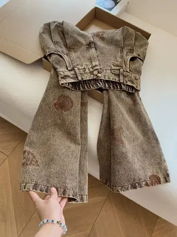 y2k archive vintage 00s jeans 자수 브라운