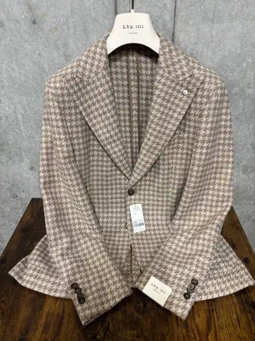라스트 1점 이탈리아 LBM 하운드투스 체크 싱글 피크 자켓 48