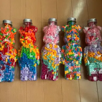 곰돌이 케이스 포함 컬러풀 블록 BIG 5세트