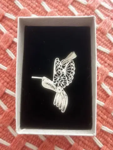 벌새 디자인 펜던트 탑 필리그라나