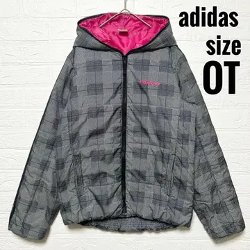 아디다스 네오 패딩 자켓 체크 그레이 쓰리라인 [ OT ]