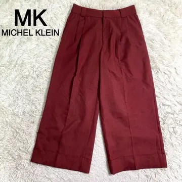 MK MICHEL KLEIN 와인 레드 컬러 와이드 팬츠