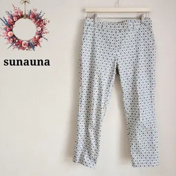 수나우나 꽃무늬 올 패턴 스키니 팬츠 스트레치 앵클 레깅스 40
