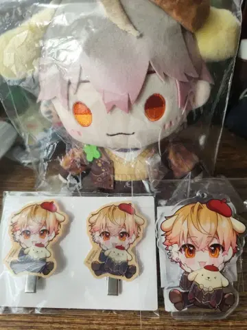 시쿠포니 산리오 봉제 인형 아크링 키링 헤어 클립