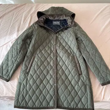 유나이티드 애로우즈 퀼팅 자켓 코트 카키색 후드 부착