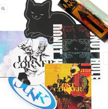 요네즈켄시 JUNK 스티커 세트 검은 고양이 디자인