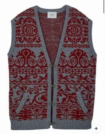 빈티지 라이크 자카드 오버 베스트