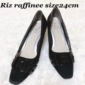 Riz raffinee 펌프스 블랙 힐 버클 스웨이드 사이즈 24cm
