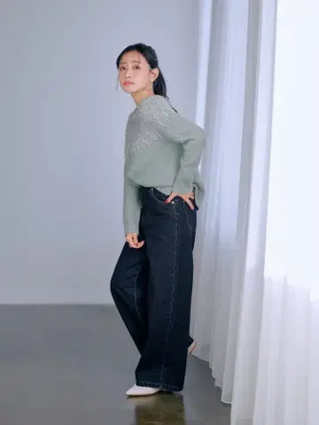 새상품 COHINA DENIM 플레어 와이드 데님 short XS