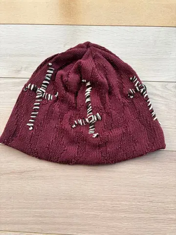 [glamb] 버건디 니트 모자