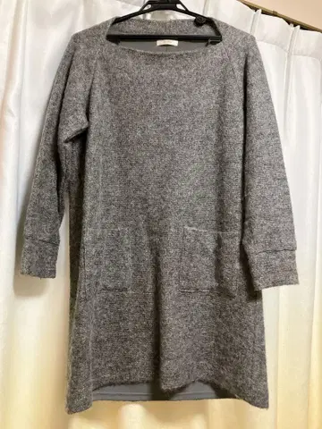 Viasara 원피스 여성용 그레이 라메 믹스 니트 원단