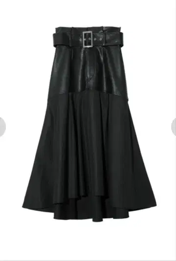 새상품 eimy istoire 인조 가죽 도킹 플레어 스커트 블랙