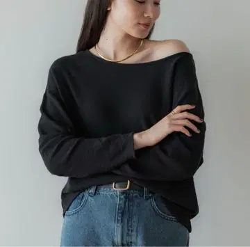 crewre 크루레 2way 라프인레이 보트넥 롱T 3 블랙