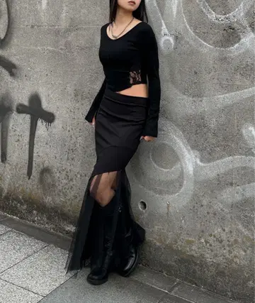 [ LVEU. ] 시어 도킹 아지메 스커트