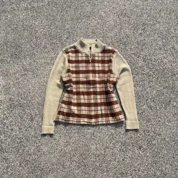 한 점뿐인 y2k 00s 빈티지 체크 집업 재킷