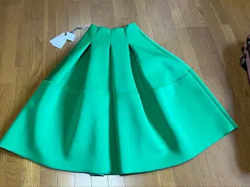 그린 플레어 스커트 미사용 택 포함