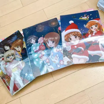 새상품 걸즈 & 판처 오아라이 클리어 파일 유카타 축제 크리스마스 산타