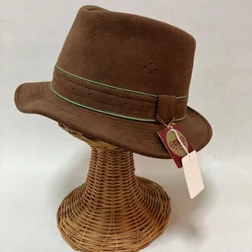 브라운 펠트 햇 그린 라인