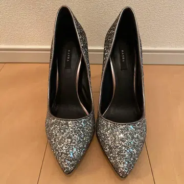 RANDA 실버 글리터 하이힐