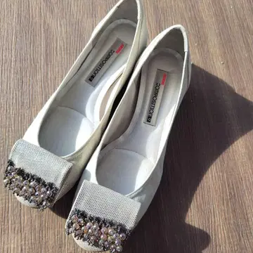 COMPOSITION9 비즈 장식 플랫슈즈