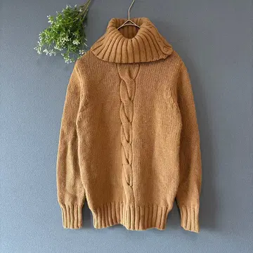 컬렉션 [M] 성숙 캐주얼 울 혼방 포인트 리브 터틀넥 니트