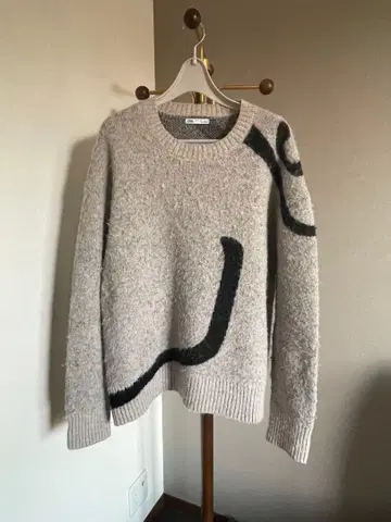 ZARA 추상 디자인 모헤어 니트 스웨터 그레이 블랙 남성용 XL LL