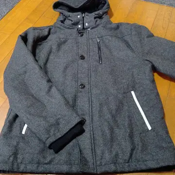 진한 그레이 후드 부착 자켓 4L