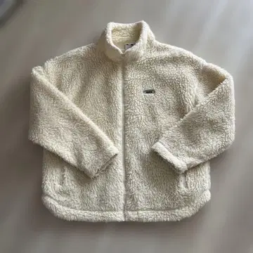 X-girl 크림색 플리스 자켓