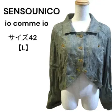 센소유니코 이오컴이오 데님풍 셔츠 긴팔 셔츠 블라우스 사이즈 42 L