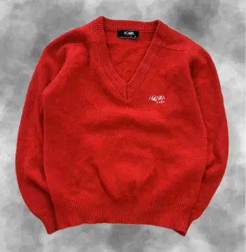 HONMA 빨간색 V넥 스웨터 M