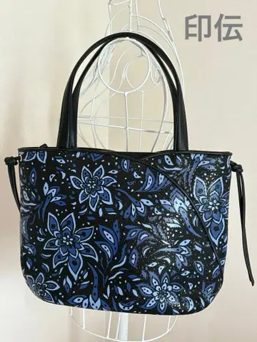 인덴 토트백 블루 x 블랙