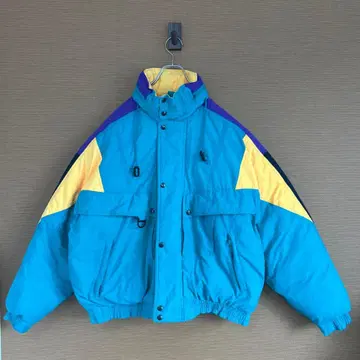 life's adventures dash 컬러 블록 다운 자켓