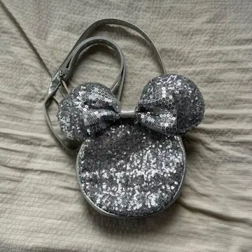 미키 모양 실버 스팽글 백