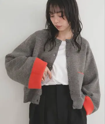 L IAN 새상품 바이컬러 가디건