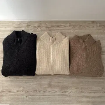 [ 미사용 새상품 ] 수플레얀 하프 지퍼 스웨터