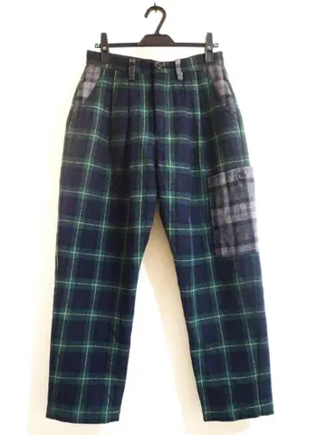 RNA 타탄 체크 콤비 울 테이퍼드 팬츠 M