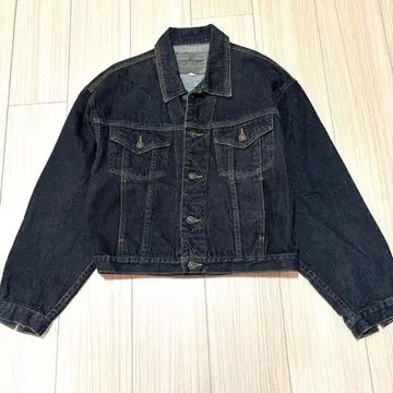 빈티지 TRADITIONAL 다크 데님 크롭 자켓 M 구제 의류