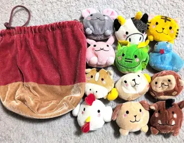 십이지 봉제 인형 세트 (복조리 포함)