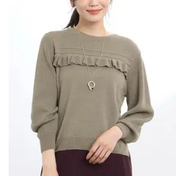 리플렉트 프릴 디자인 니트 브라운 9호