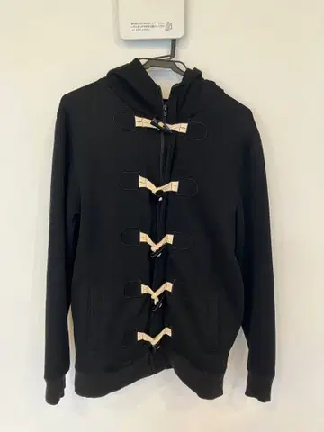 [ SHIPS ] 후드 부착 더플 코트풍 후드티 블랙