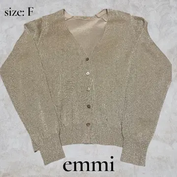 emmi 에미 V넥 가디건 골드 라메