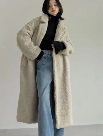 보아 빅 칼라 더블 체스터 코트 여성용 가을 겨울 리디