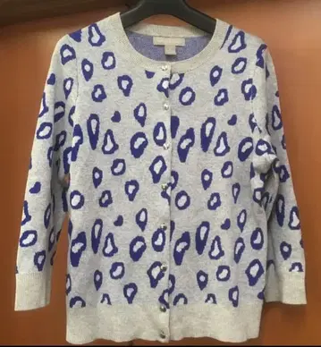 새상품급 BANANA REPUBLIC 7부 소매 레오파드 무늬 가디건