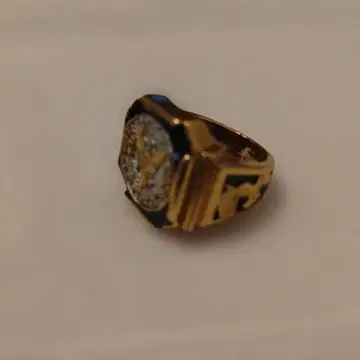 16호 이글 골드 블랙 팔각형 반지