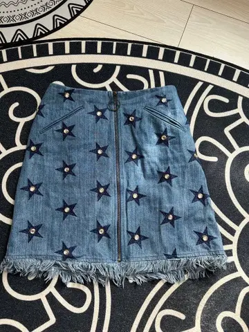 MANOUSH 별 자수 데님 스커트 38