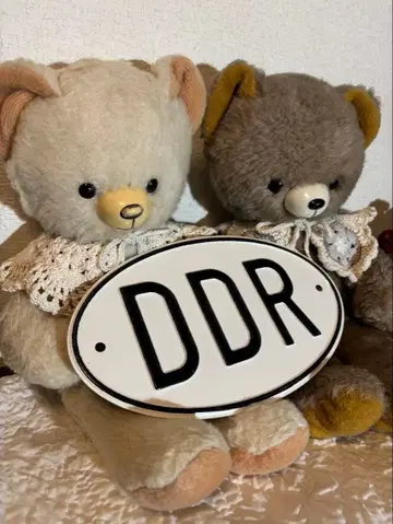 레어 앤티크 DDR 베어 베를린 베어 형제자매 그레이 화이트 세트 .